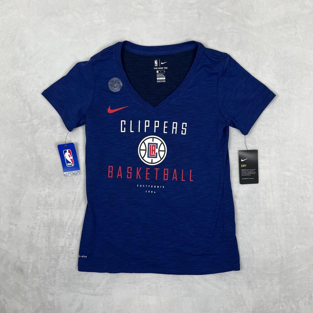 Los Angeles Clippers Shirt Women's Small Blue NBA Basketball Nike Dri Fit